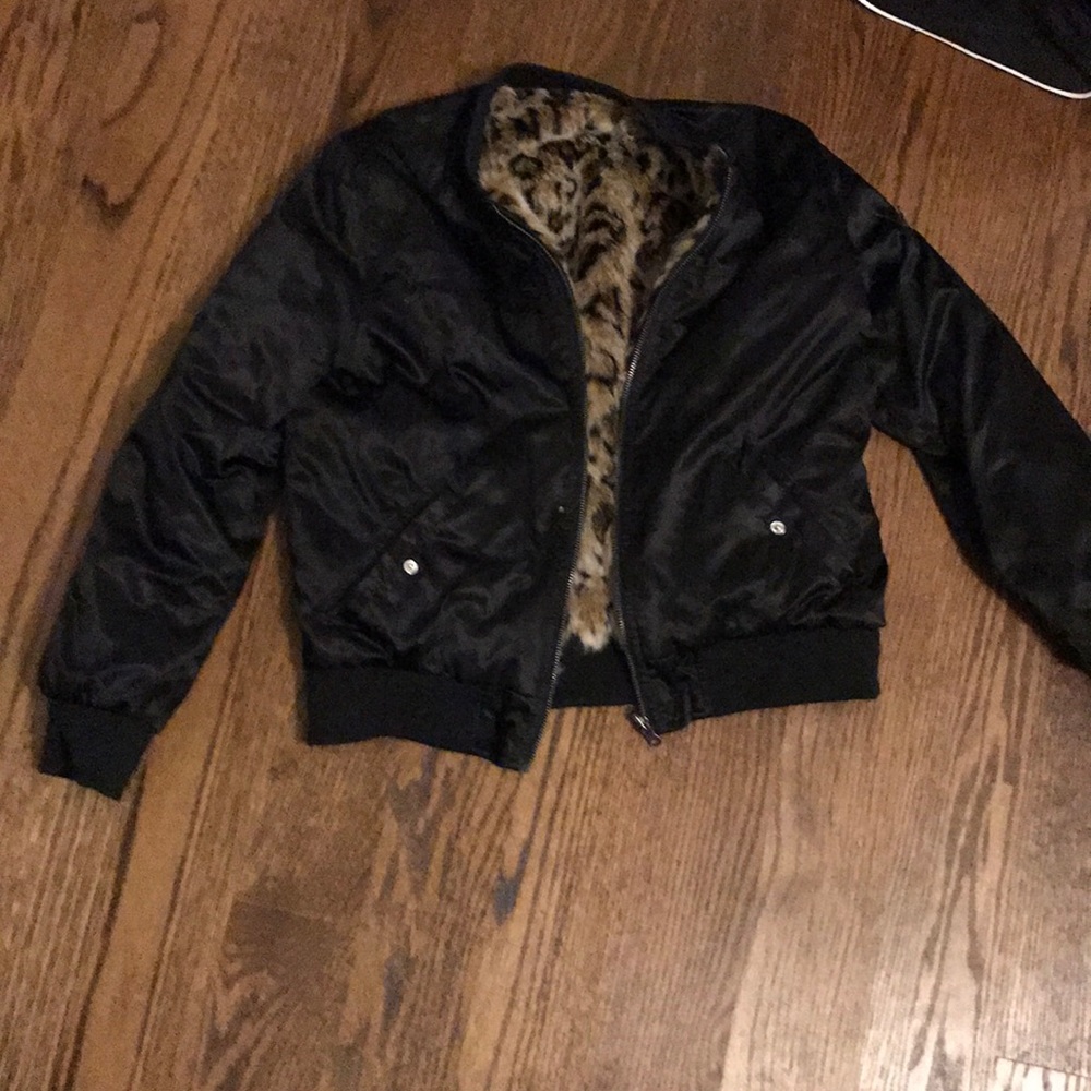Reversible Cheetah Bomber Jacket